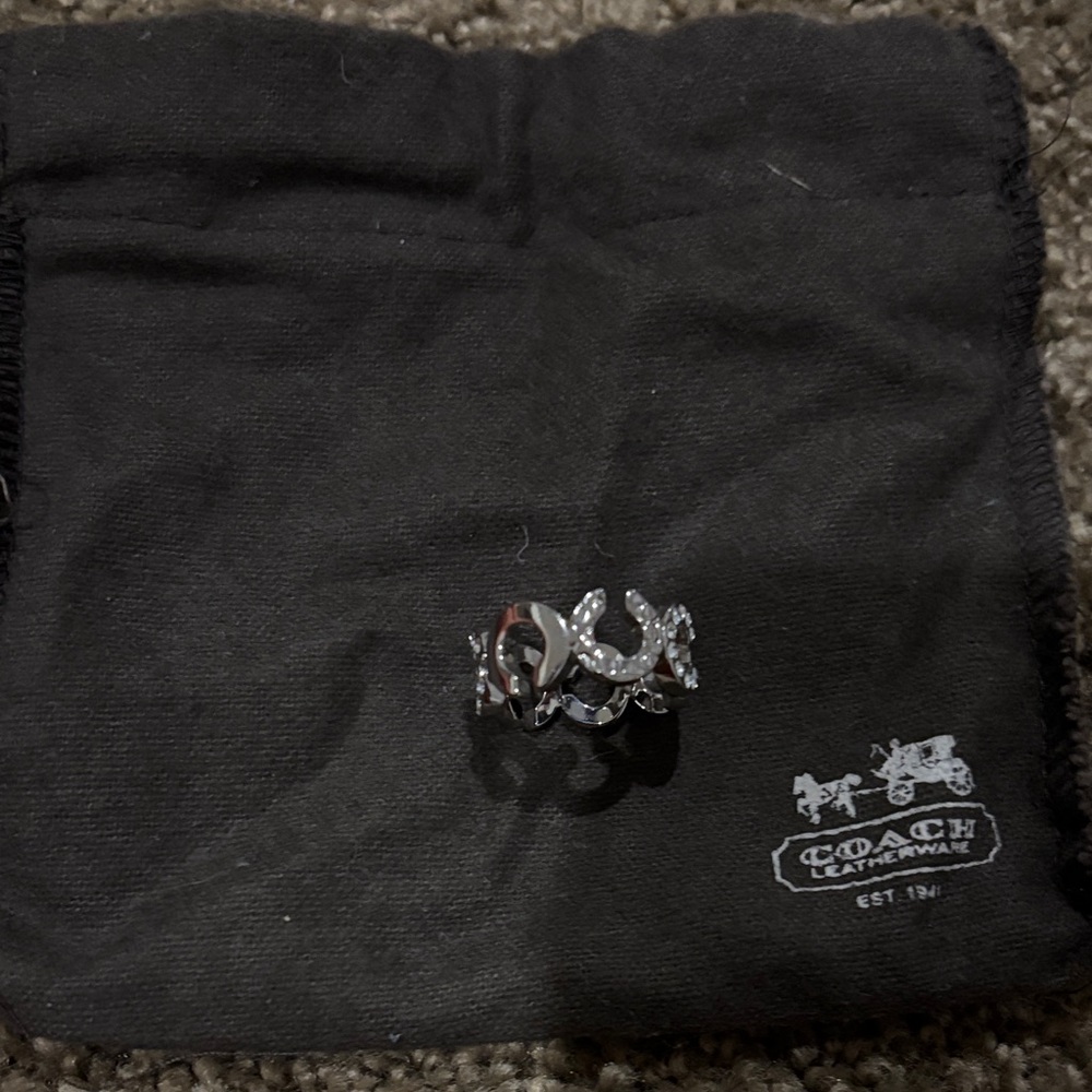 Coach Silver Logo Ring